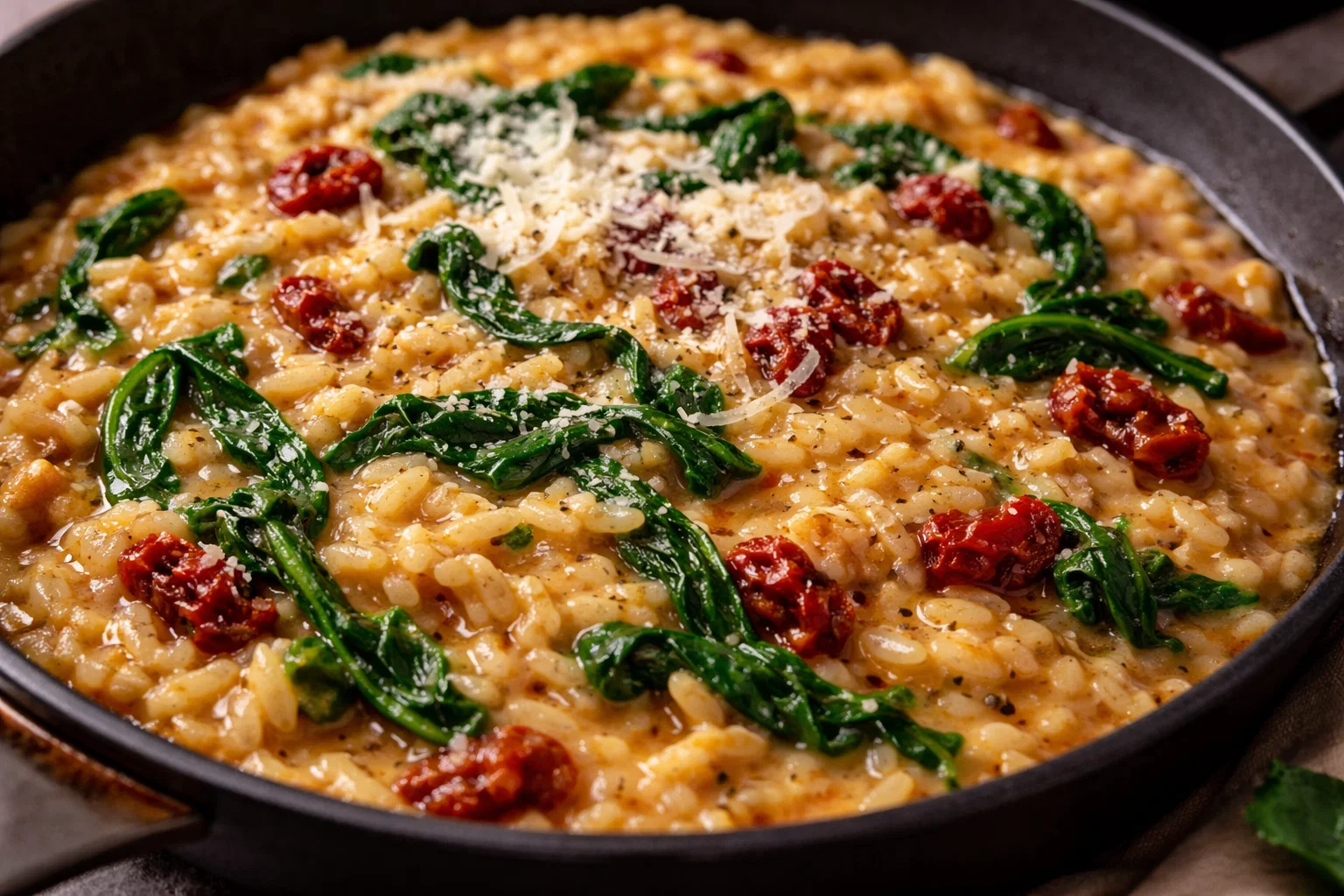 Sun-Dried Tomato and Spinach Risotto