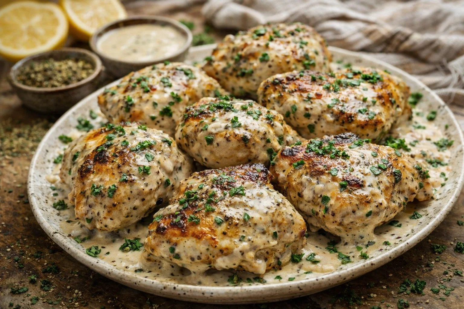 Best Baked Zaatar Chicken Thighs with Tahini