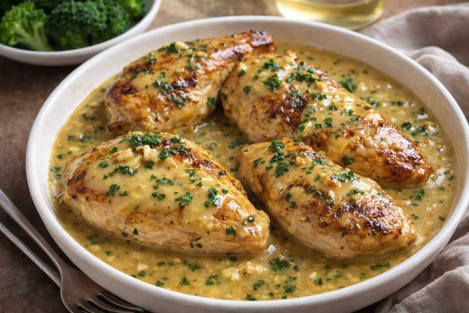 Easy Dijon Chicken Garlic Wine Sauce
