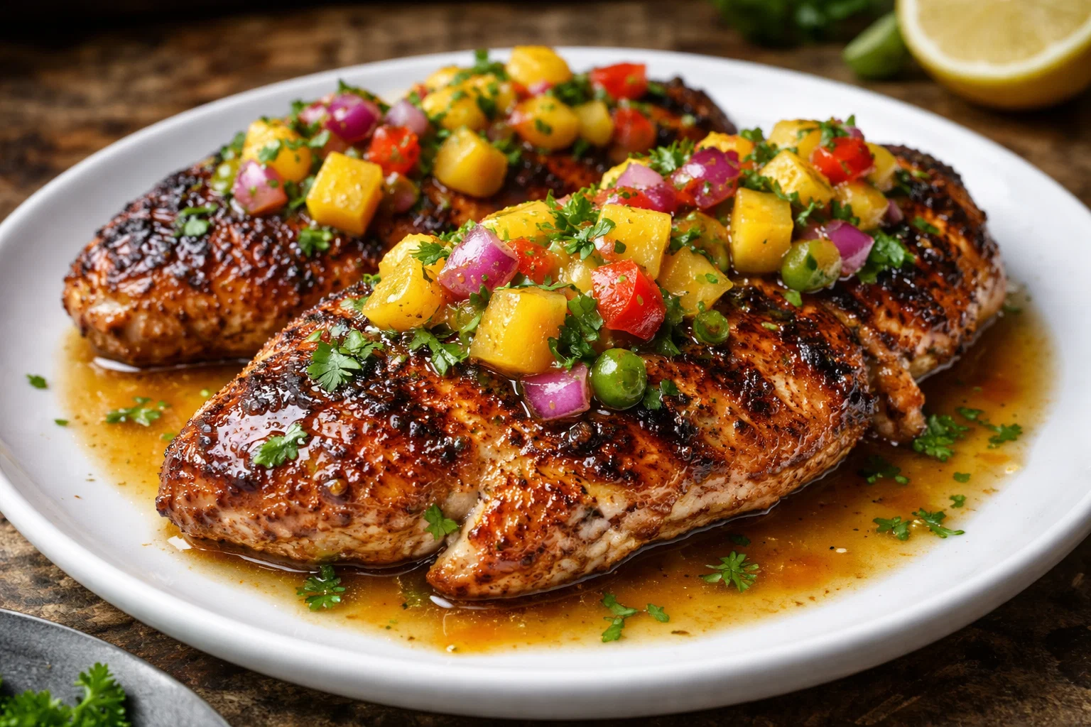 Healthy Honey Lime Chicken with Mango Salsa