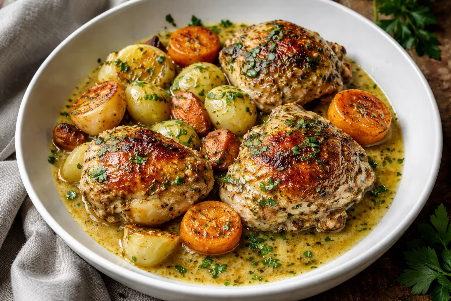 Baked Dijon Chicken Thighs