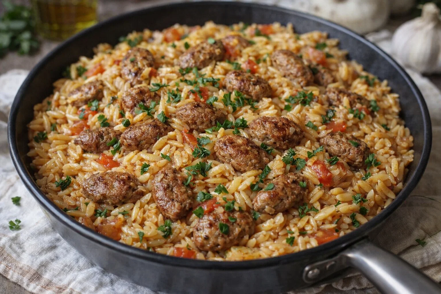 Easy One-Pot Italian Sausage Orzo Dinner