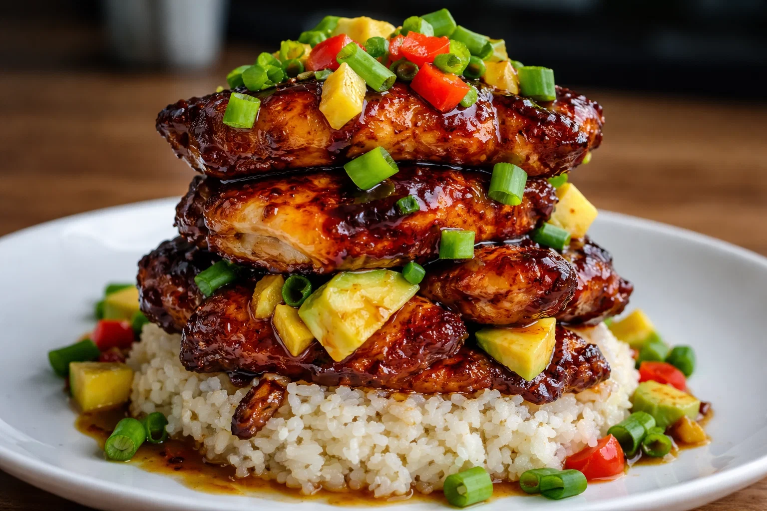 Hawaiian Huli Huli Chicken Stack